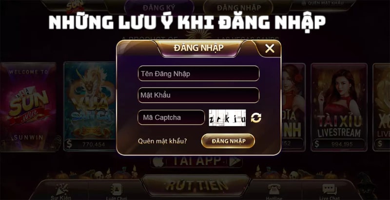 Những lưu ý khi đăng nhập 